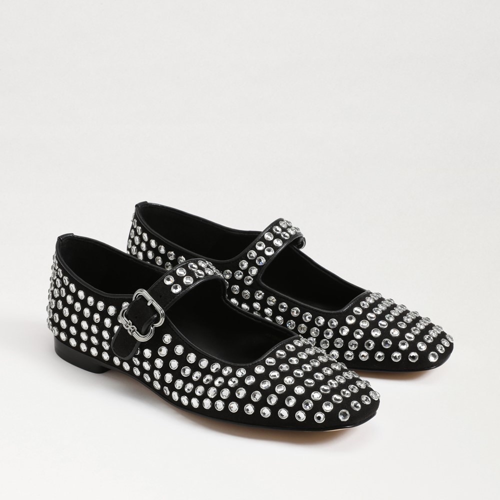 Sam Edelman Michaela Gem Mary Jane Flat - Black Suede (7.5)
